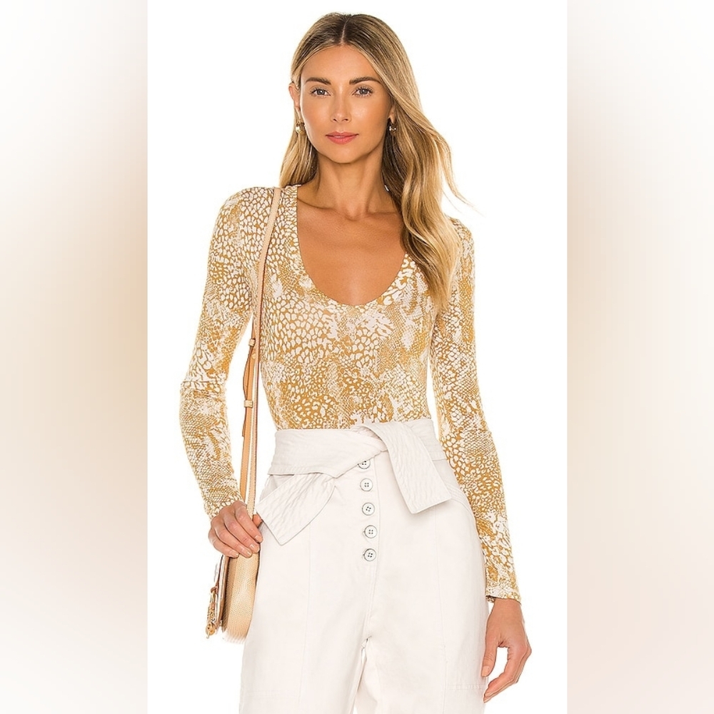 Free People X Revolve Gotcha Bodysuit in Maize NWT